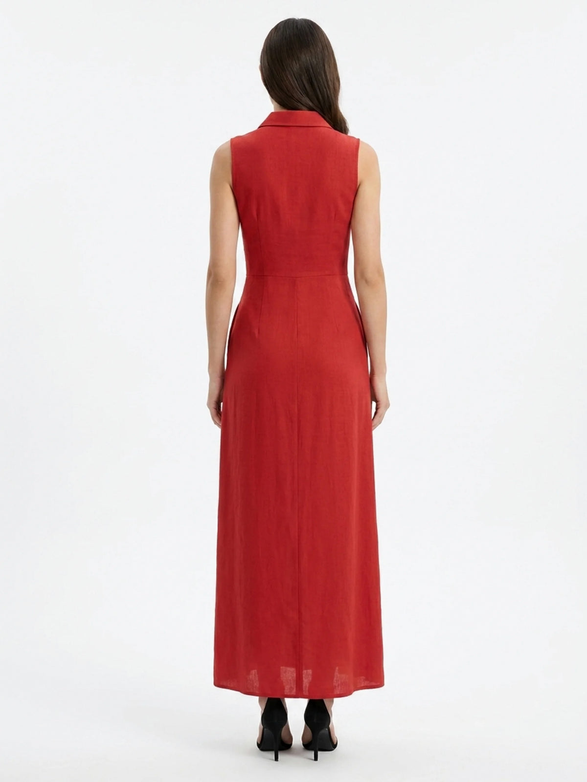 Collared Button Front Maxi Dress