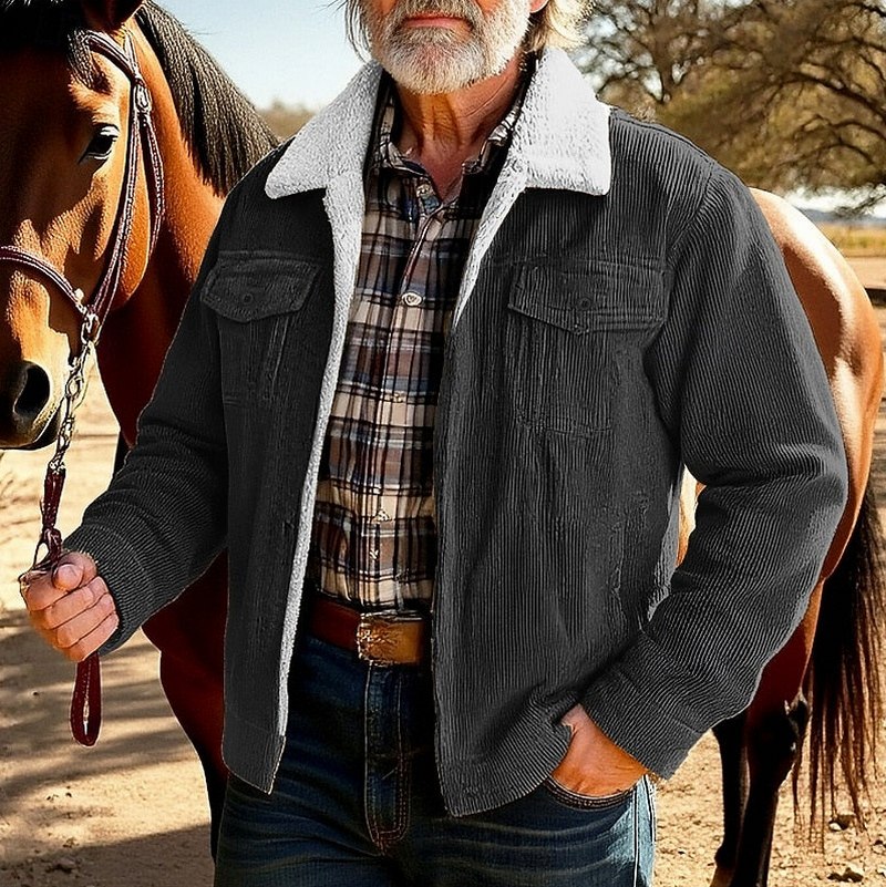 Corduroy Fleece Collar Overshirt