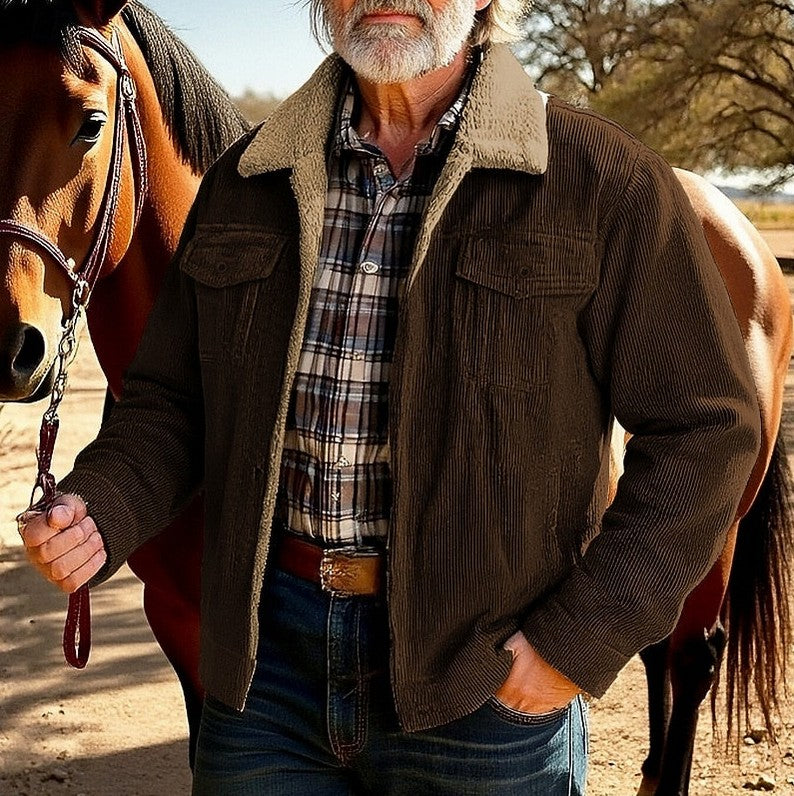Corduroy Fleece Collar Overshirt