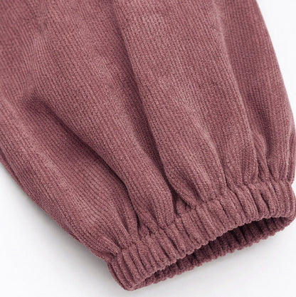 Corduroy Long Sleeve Tiered Mini Dress