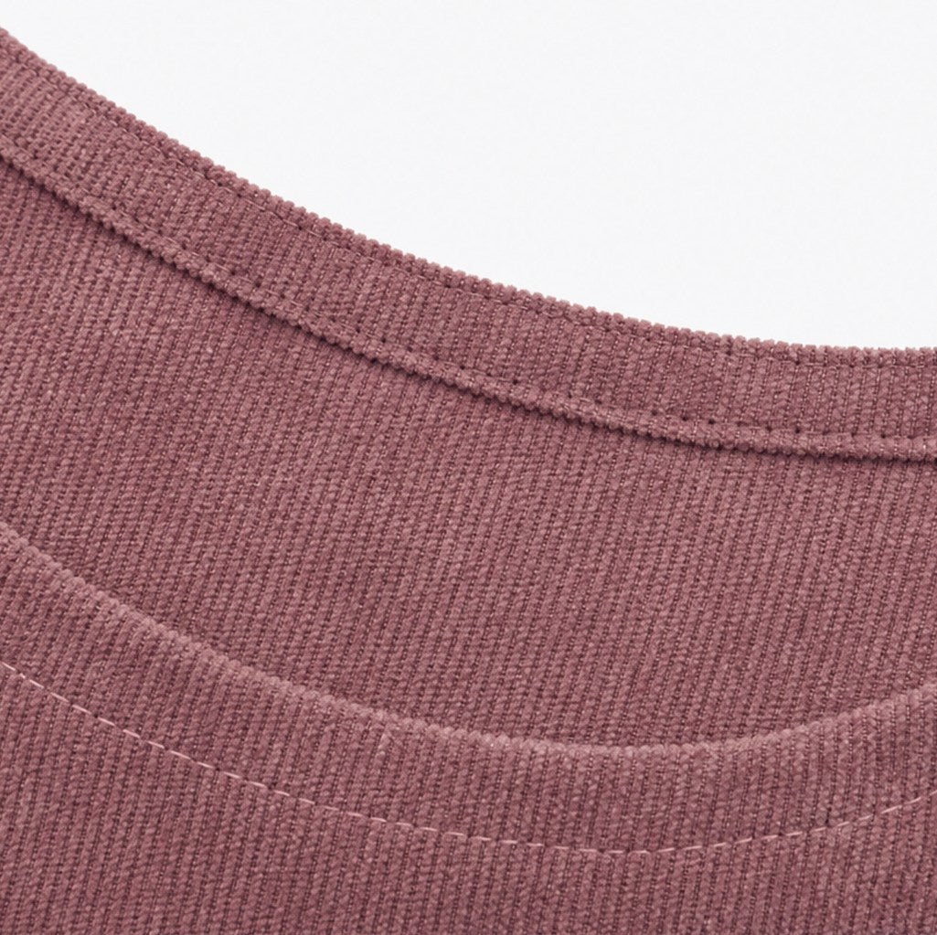 Corduroy Long Sleeve Tiered Mini Dress