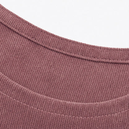 Corduroy Long Sleeve Tiered Mini Dress