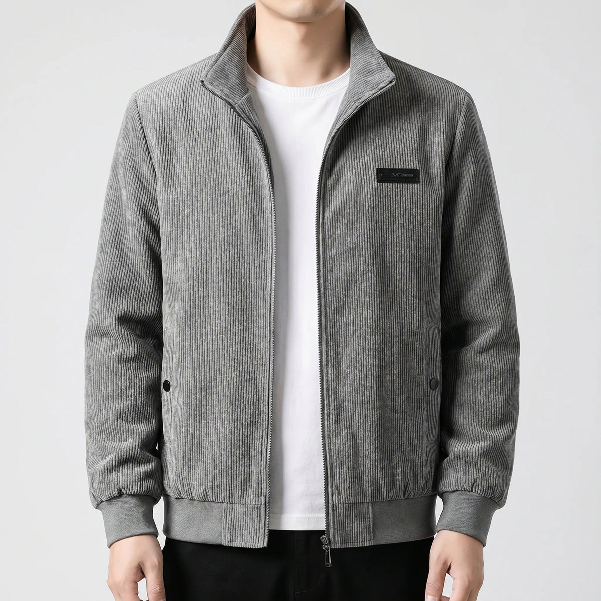 Corduroy Zip Up Bomber Jacket