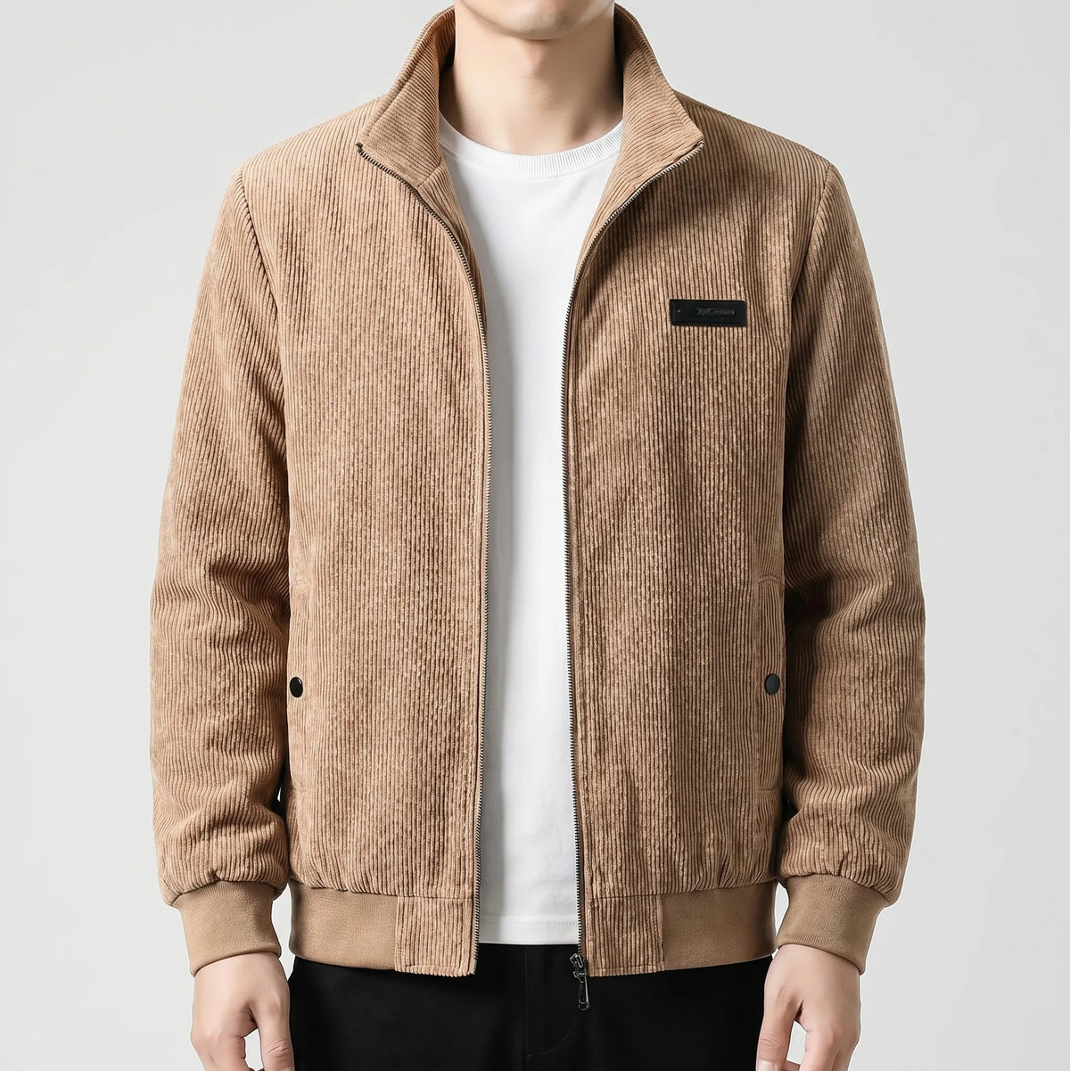 Corduroy Zip Up Bomber Jacket