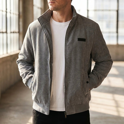 Corduroy Zip Up Bomber Jacket