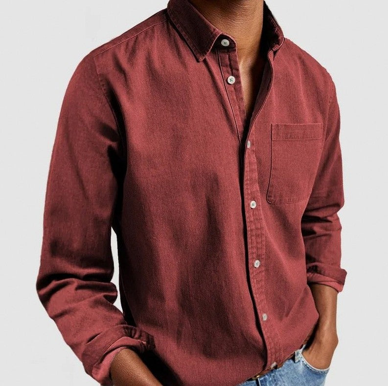 Denim Long Sleeve Button Down Shirt