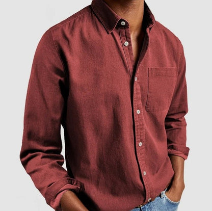 Denim Long Sleeve Button Down Shirt