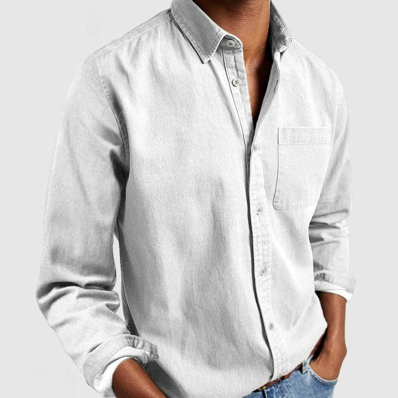 Denim Long Sleeve Button Down Shirt