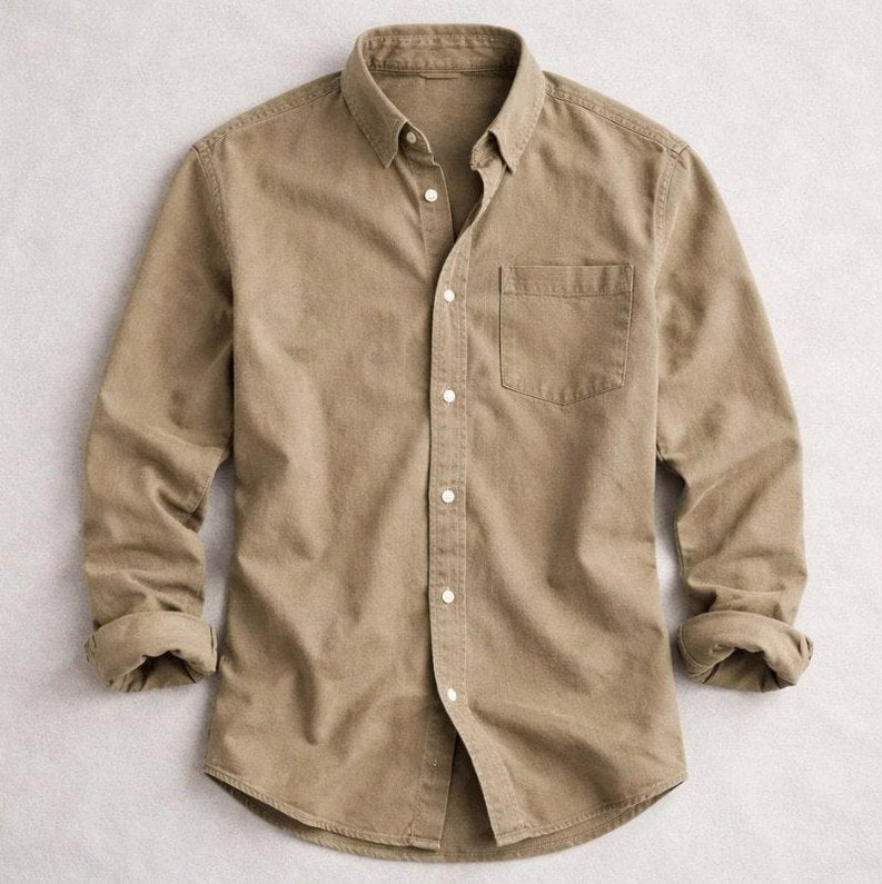 Denim Long Sleeve Button Down Shirt