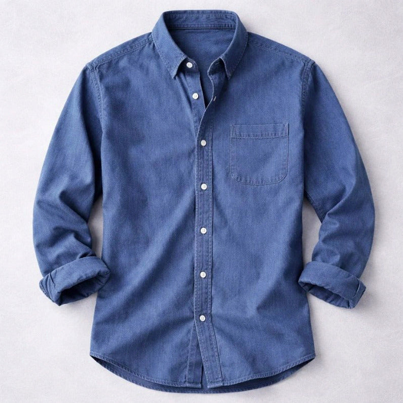 Denim Long Sleeve Button Down Shirt