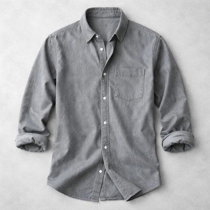 Denim Long Sleeve Button Down Shirt