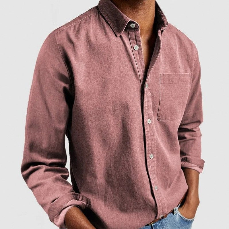 Denim Long Sleeve Button Down Shirt