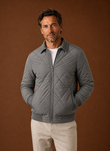 Diamond Quilted Full Zip Jacket