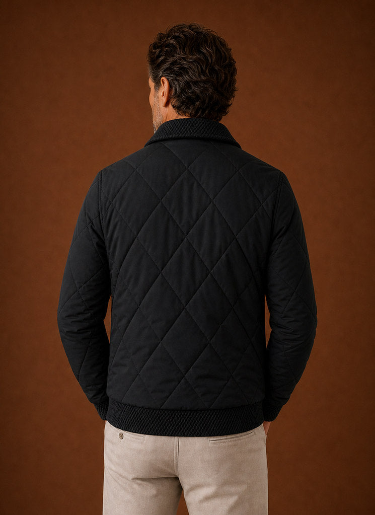 Diamond Quilted Full Zip Jacket