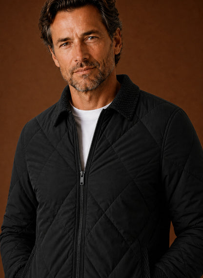 Diamond Quilted Full Zip Jacket