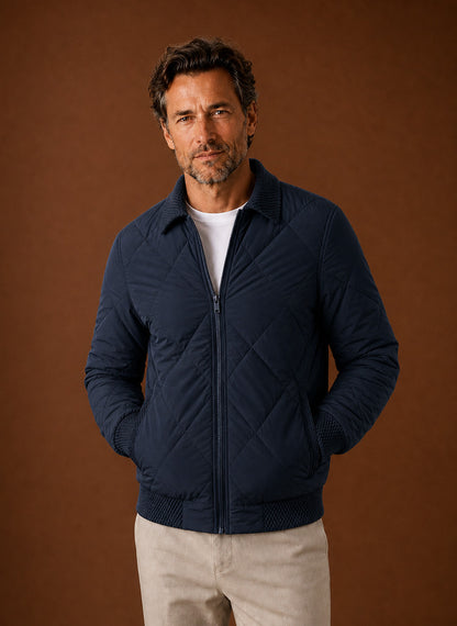 Diamond Quilted Full Zip Jacket