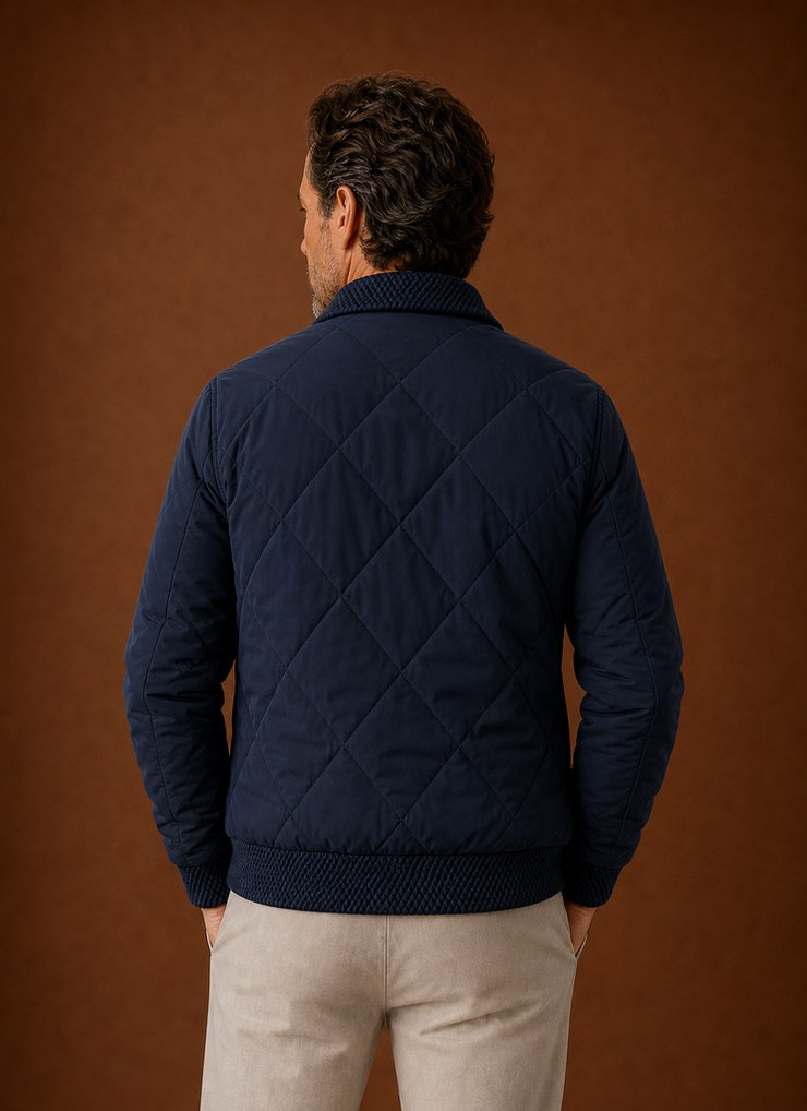 Diamond Quilted Full Zip Jacket