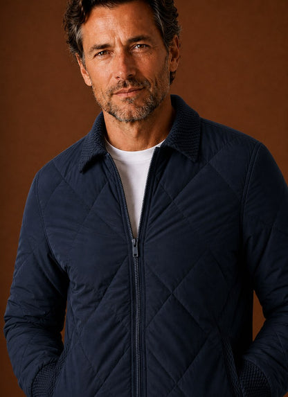 Diamond Quilted Full Zip Jacket