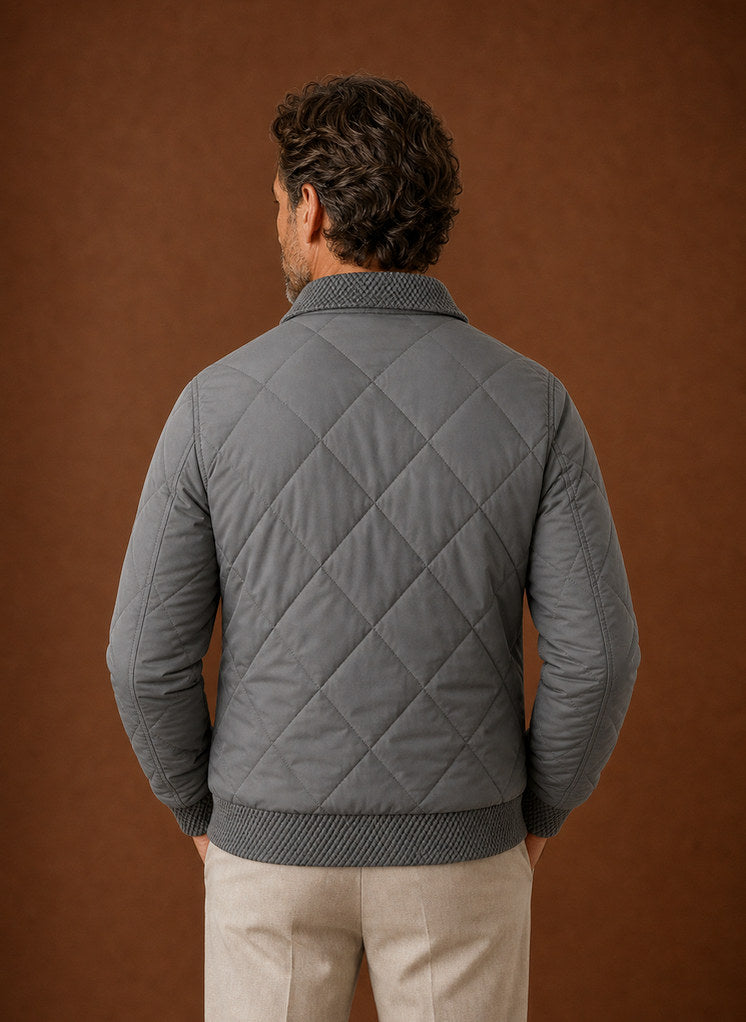 Diamond Quilted Full Zip Jacket