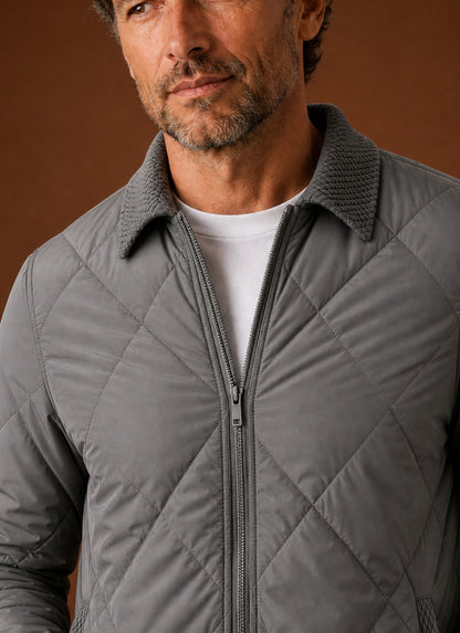 Diamond Quilted Full Zip Jacket