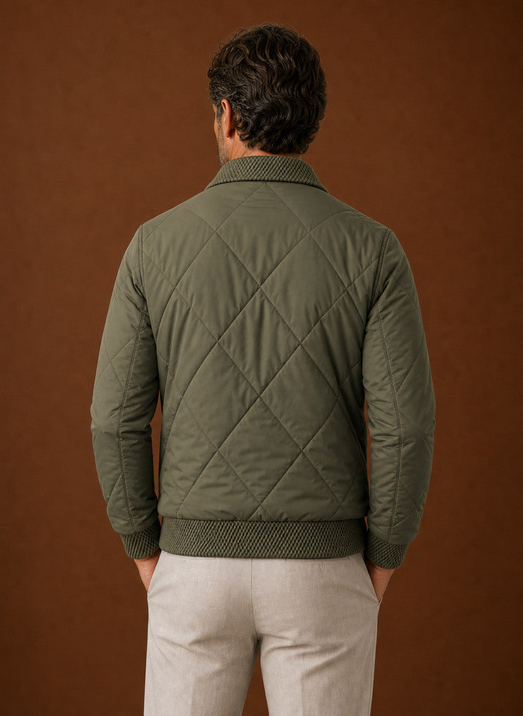 Diamond Quilted Full Zip Jacket