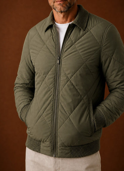 Diamond Quilted Full Zip Jacket