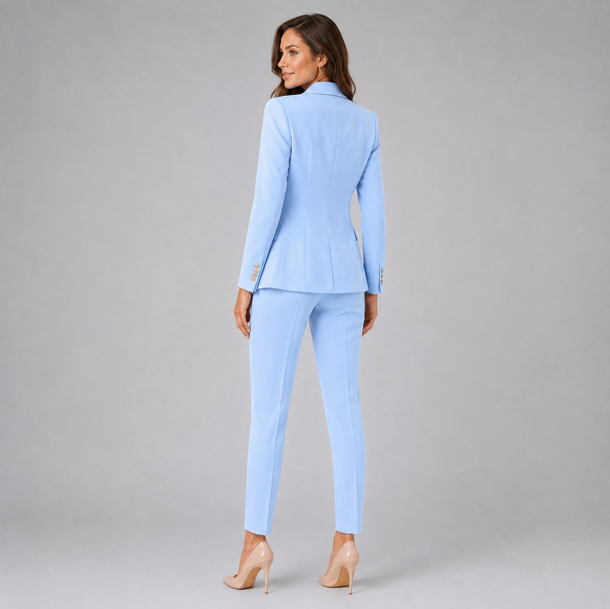 Double Breasted Blazer Two Piece Set