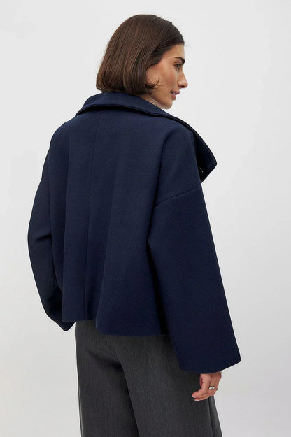 Double Breasted High Neck Cropped Jacket
