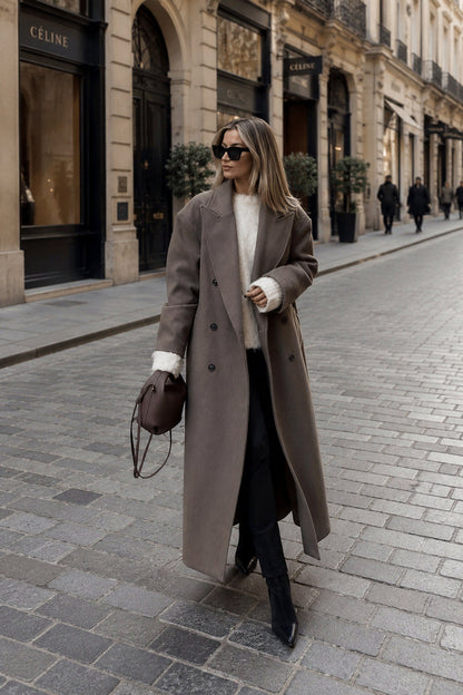 Relaxed Double Breasted Maxi Coat
