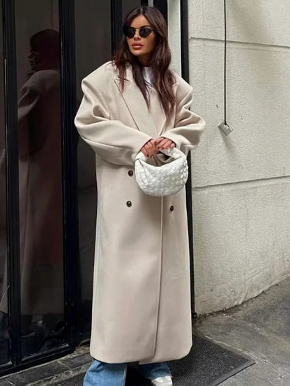 Relaxed Double Breasted Maxi Coat