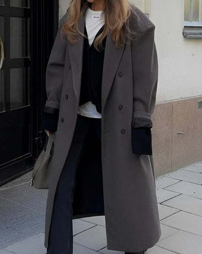 Relaxed Double Breasted Maxi Coat