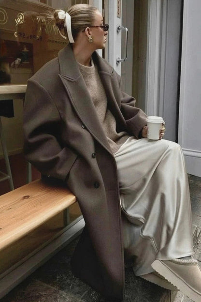 Relaxed Double Breasted Maxi Coat