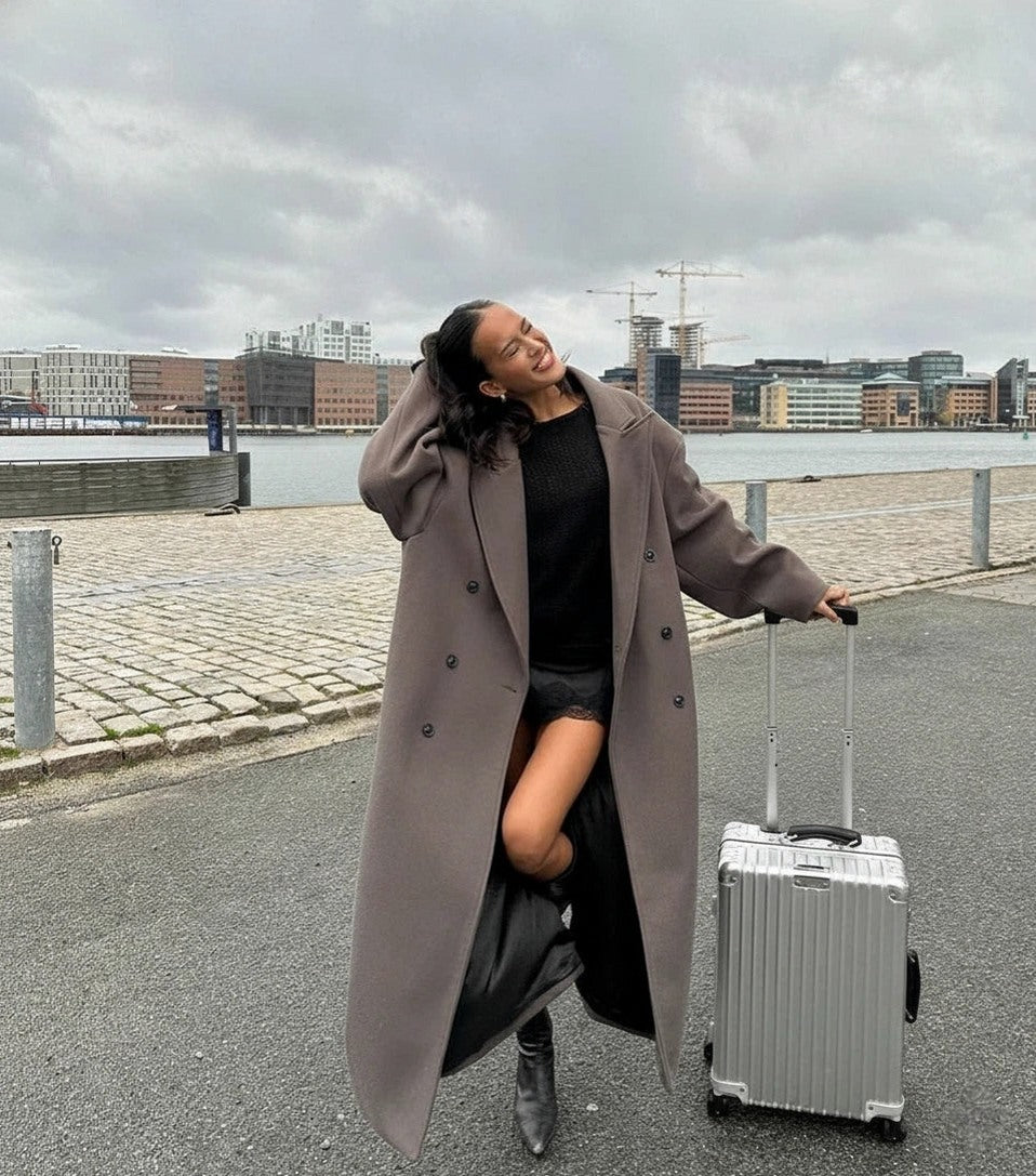 Relaxed Double Breasted Maxi Coat