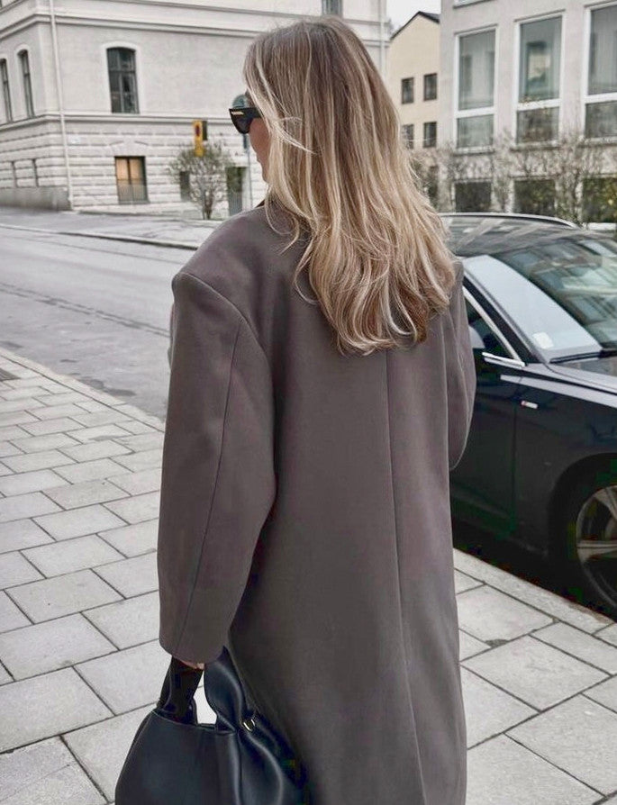 Relaxed Double Breasted Maxi Coat