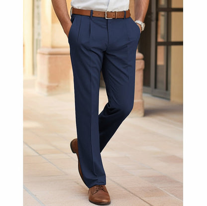 Double Pleated Straight Leg Dress Pants