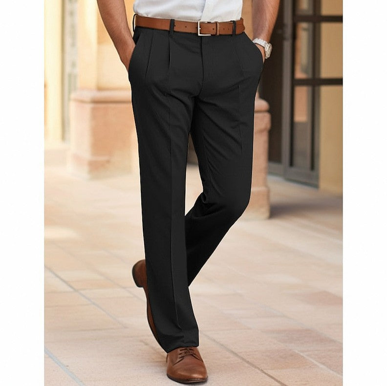 Double Pleated Straight Leg Dress Pants