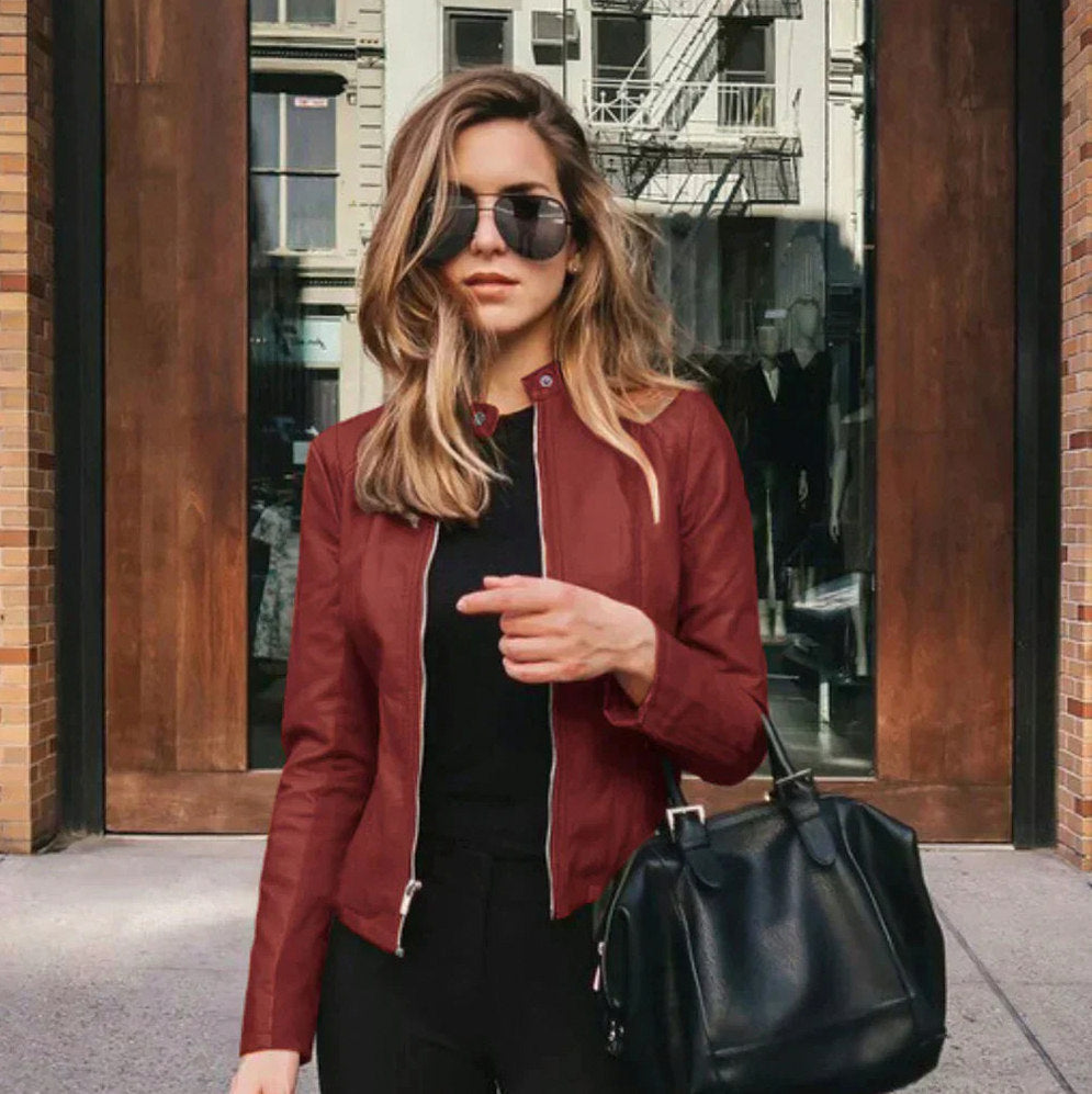 Faux Leather Moto Jacket