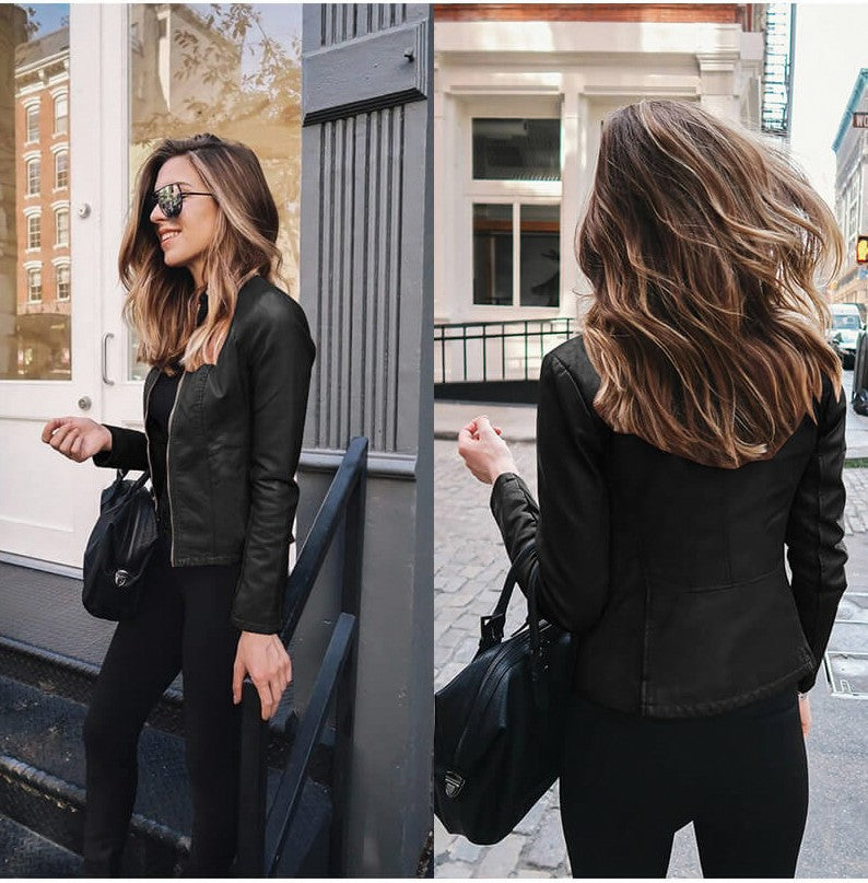 Faux Leather Moto Jacket