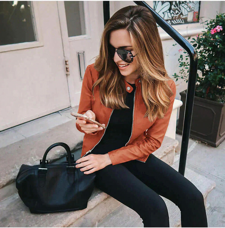 Faux Leather Moto Jacket