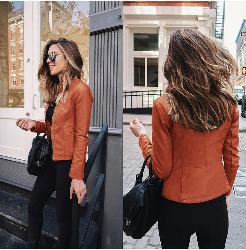 Faux Leather Moto Jacket