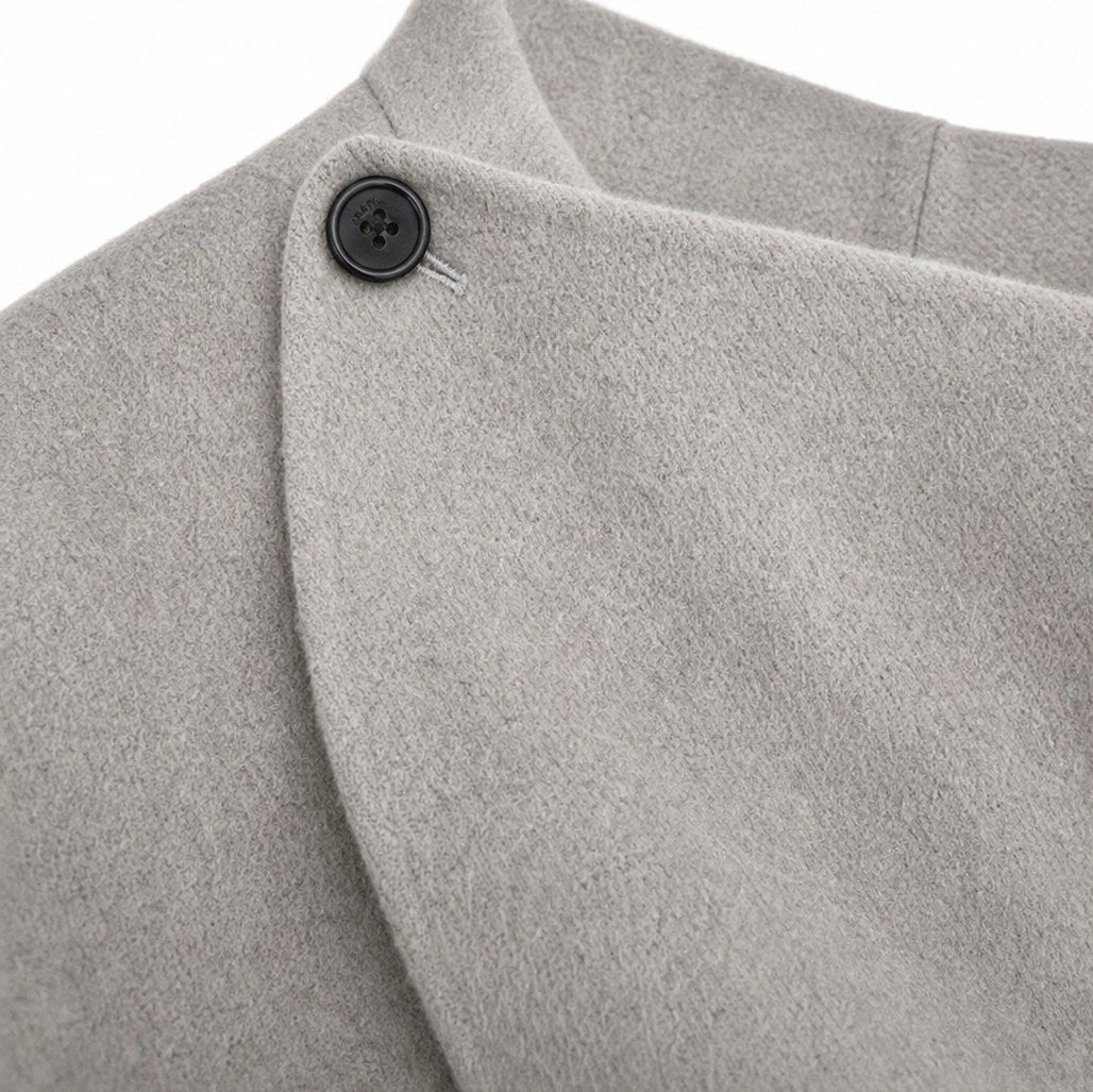 Fleece Cowl Neck Button Jacket