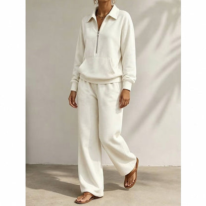 Fleece Half Zip Wide Leg Set