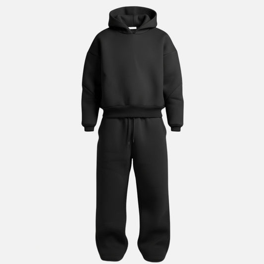 Fleece Hooded Drawstring Tracksuit