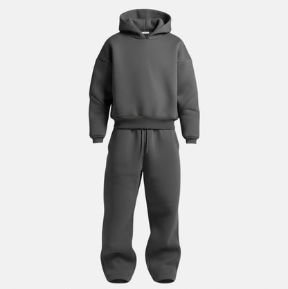Fleece Hooded Drawstring Tracksuit