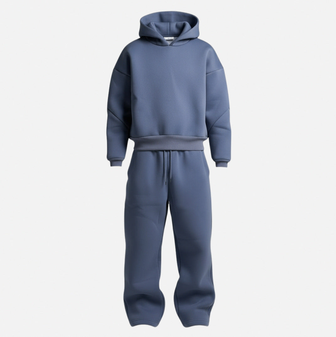 Fleece Hooded Drawstring Tracksuit