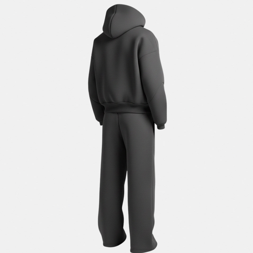 Fleece Hooded Drawstring Tracksuit