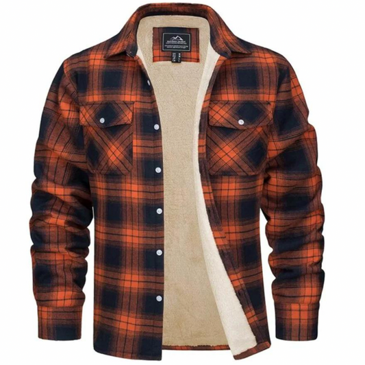Fleece Lined Plaid Flannel Overshirt