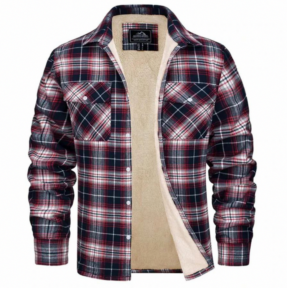 Fleece Lined Plaid Flannel Overshirt