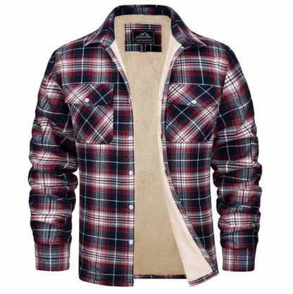 Fleece Lined Plaid Flannel Overshirt