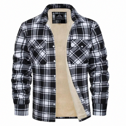 Fleece Lined Plaid Flannel Overshirt